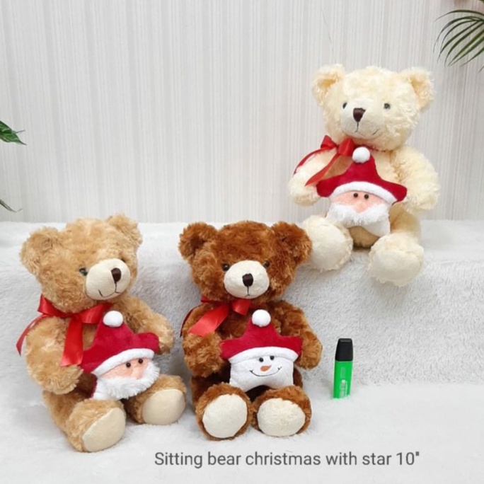 Boneka Teddy Bear Chrismast Size 10&quot;/35cm/boneka kado natal/hiasan natal/boneka bear natal/