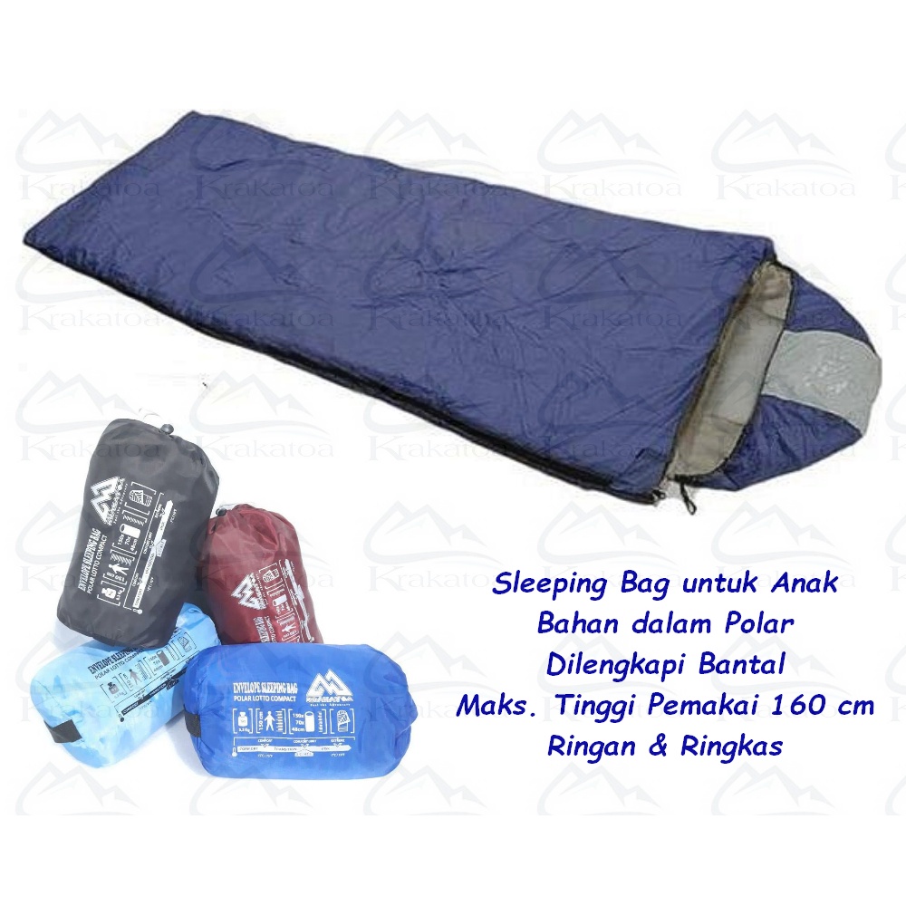 Paket Sleeping Bag &amp; Matras &amp; Hammock` Polar Bulu Tebal` Dacron 4 Oz WATERPROOF` Bantal` Mummy