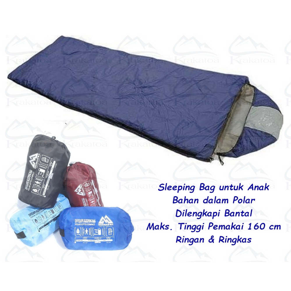 Paket Sleeping Bag &amp; Matras &amp; Hammock` Polar Bulu Tebal` Dacron 4 Oz WATERPROOF` Bantal` Mummy