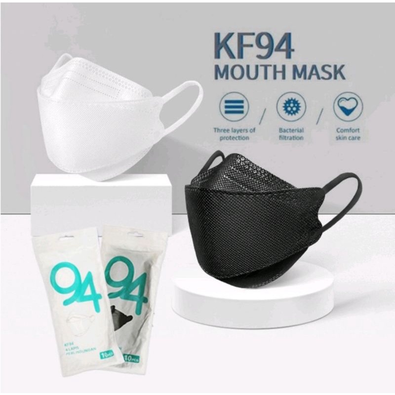 Masker KF94 tebal (4 lapis/premium) Isi 10pcs - PUTIH BIMG