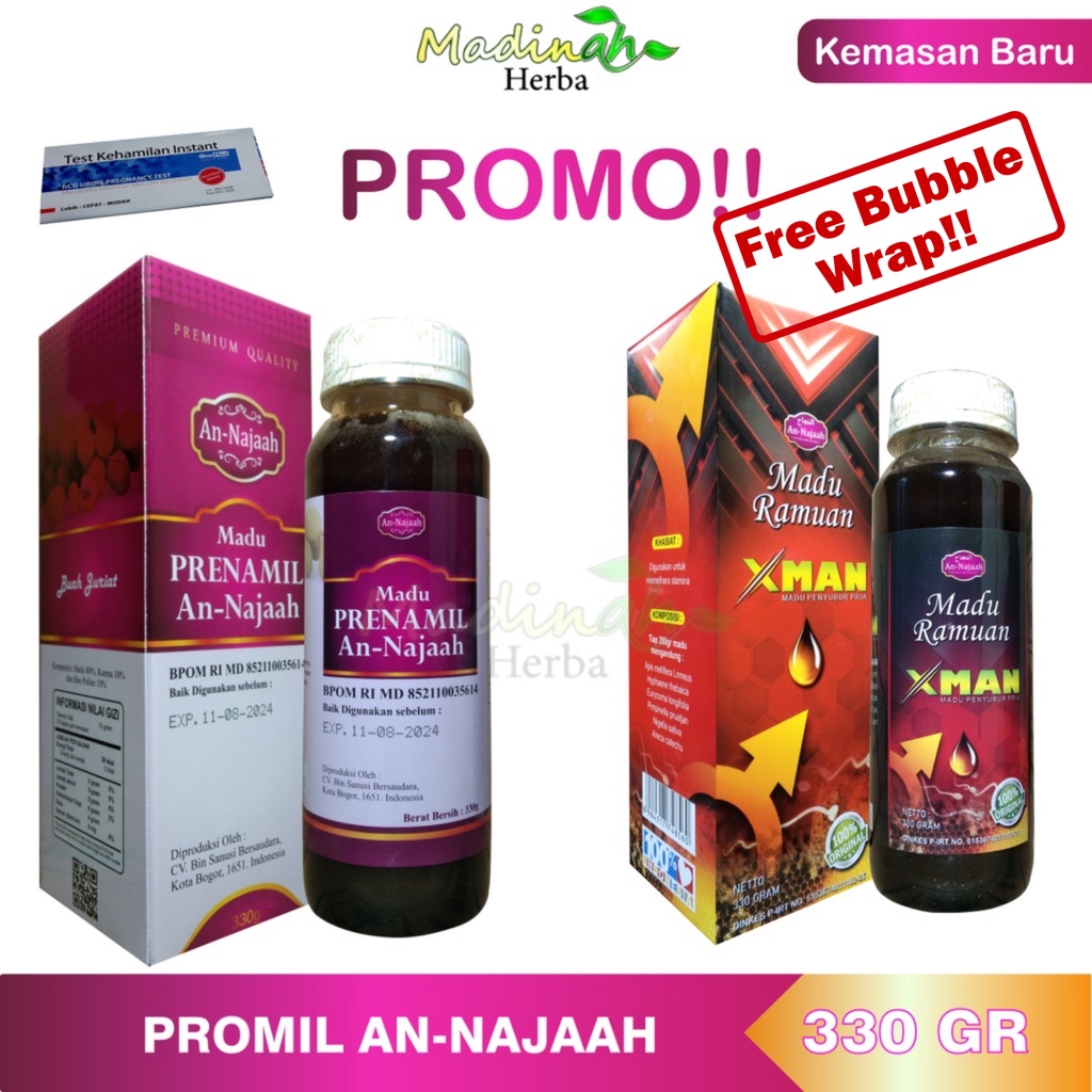 Madu Zuriyat Madu PROMIL Plus Kurma Muda gratis 1 tes pack Kemasan Baru Madu PRENAMIL An-Najaah