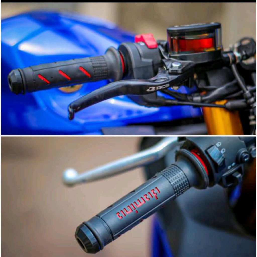 HANDGRIP STANG DOMINO MOTIF GARIS VARIASI UNIVERSAL