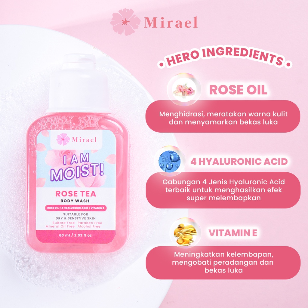 Mirael (Travel Size) Moist Rose Tea Body Wash Travel Size 60ml