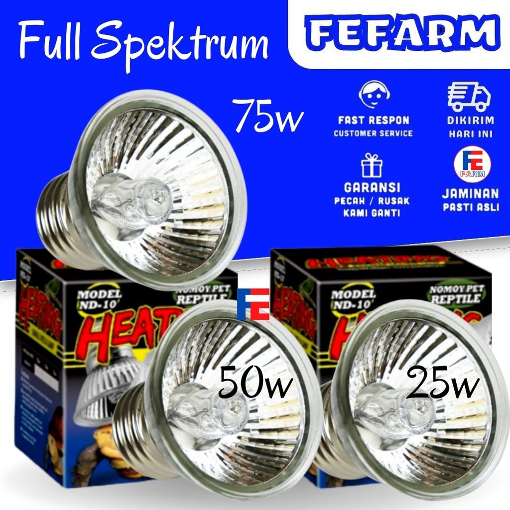 25W Lampu Reptile Halogen UVA UVB 3.0 FEFARM