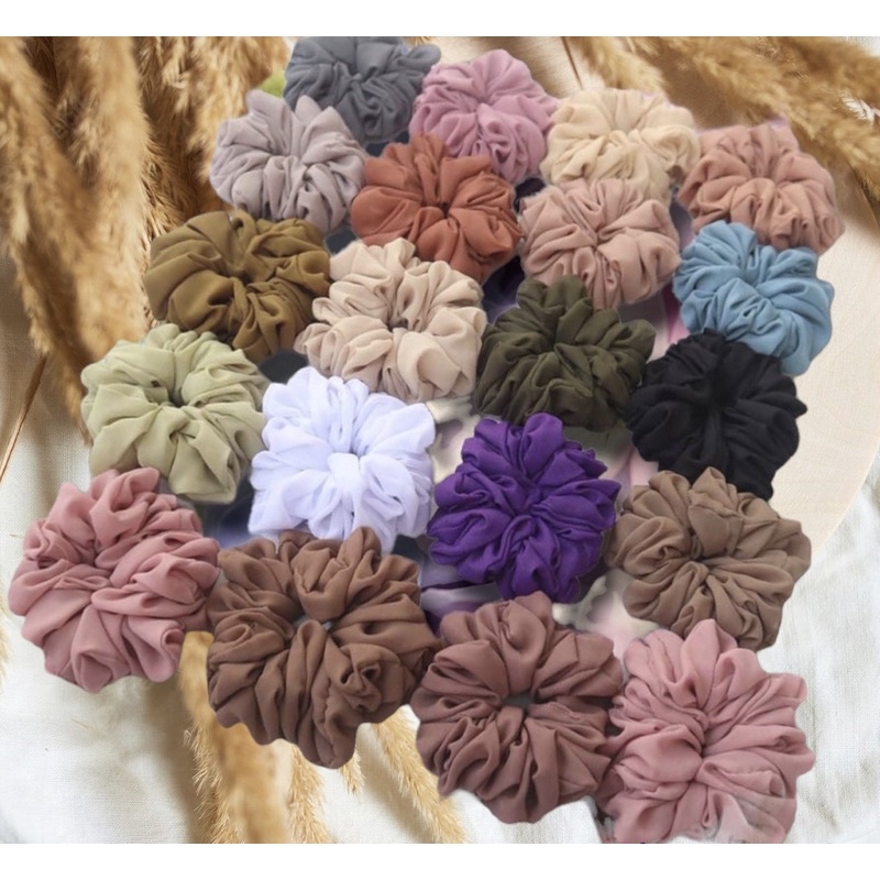 SCRUCHIE CEPOL HIJAB POLOS &amp; MOTIF