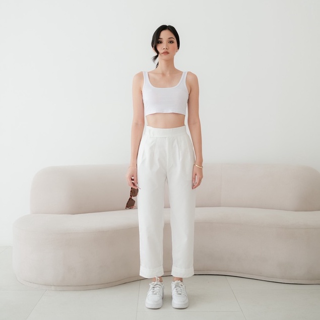 [TAVIA] JIWON HW PANTS / HIGHWAIST PANTS / HW SKINNY PANTS / CELANA KERJA  WANITA/ CELANA BAHAN/ CELANA HIGHWAIST WANITA