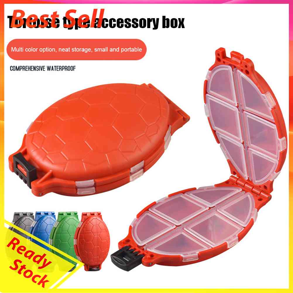 12 Compartment Fishing Tackle Box Turtle Fishing Lures Hook Bait Tool Holders