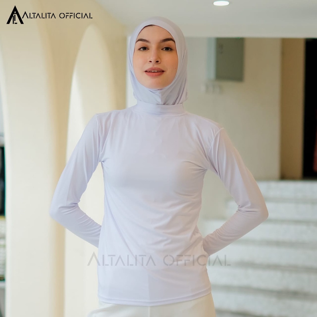 Altalita - Manset Baju Daleman Wanita Bahan Jersey Adem Tebal Premium | Inner Baju Putih Basic Polos Lengan Panjang | Mangset Baju Wanita Tangan Panjang Bahan Kaos Jumbo