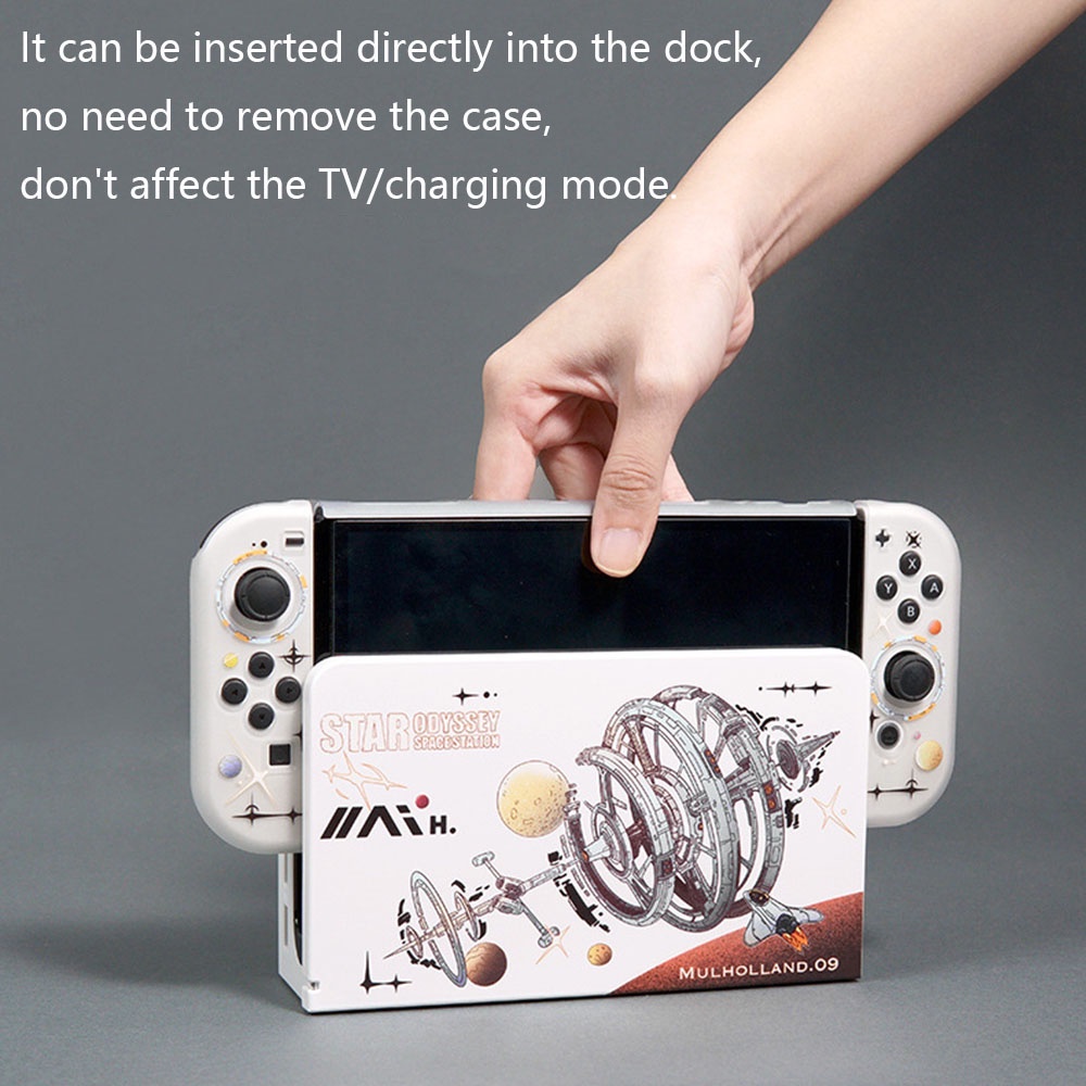 Hard Case Pelindung Penyimpanan Kartu OLED Tema Space Station Untuk Nintendo Switch