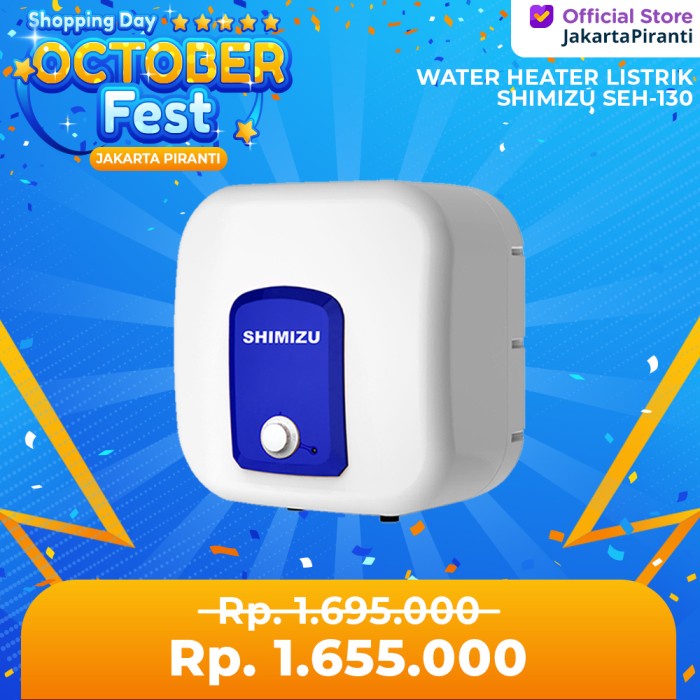 Water Heater Pemanas Air Listrik Water Heater Shimizu Seh-130 - 30 Liter