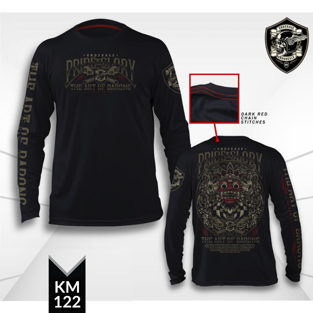 UNDERAGE Kaos Pria Distro Original Baju Atasan Lengan Panjang - Kaos Motor KM 122