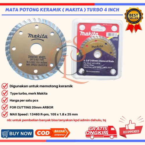 OLS Mata Potong Keramik Diamond Wheel Mata Gerinda Granite TURBO DRY WET