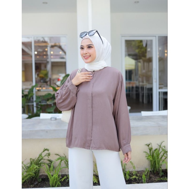 Eliza Kemeja Sanghai Formal Kemeja Sanghai Rayon Twill Premium