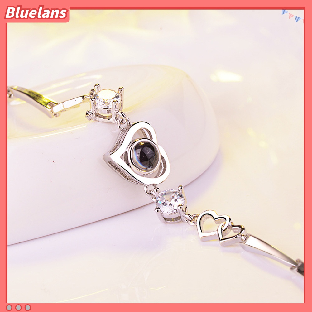 Gelang Rantai Proyeksi 100 Bahasa I Love You Bentuk Hati