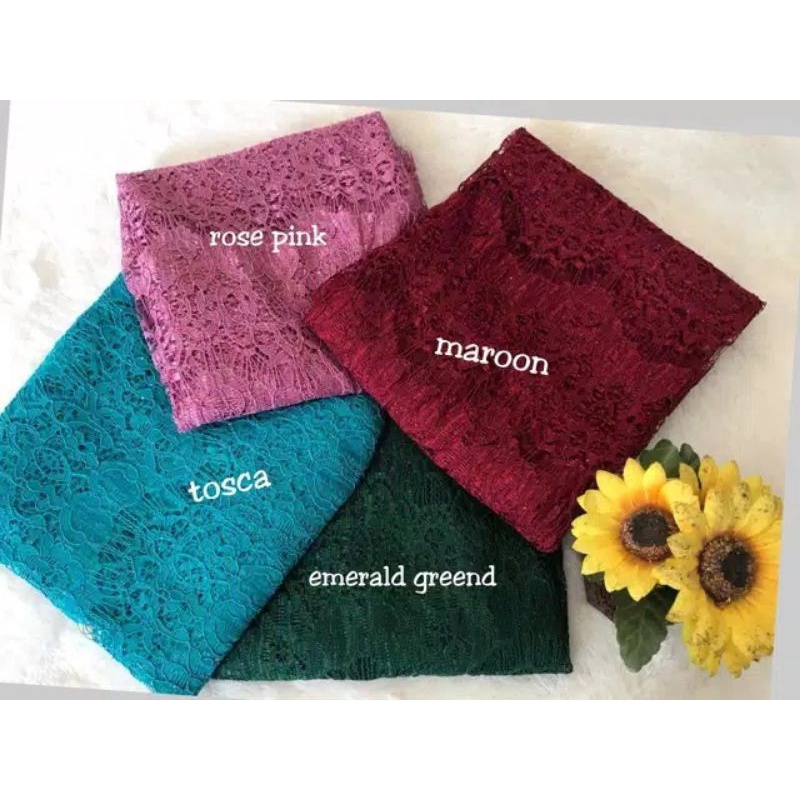 Promo. Bahan Kain Brukat Brokat Renda Meteran Mewah / Kain Broklat Borkat Berukat / Kain Burkat Mete