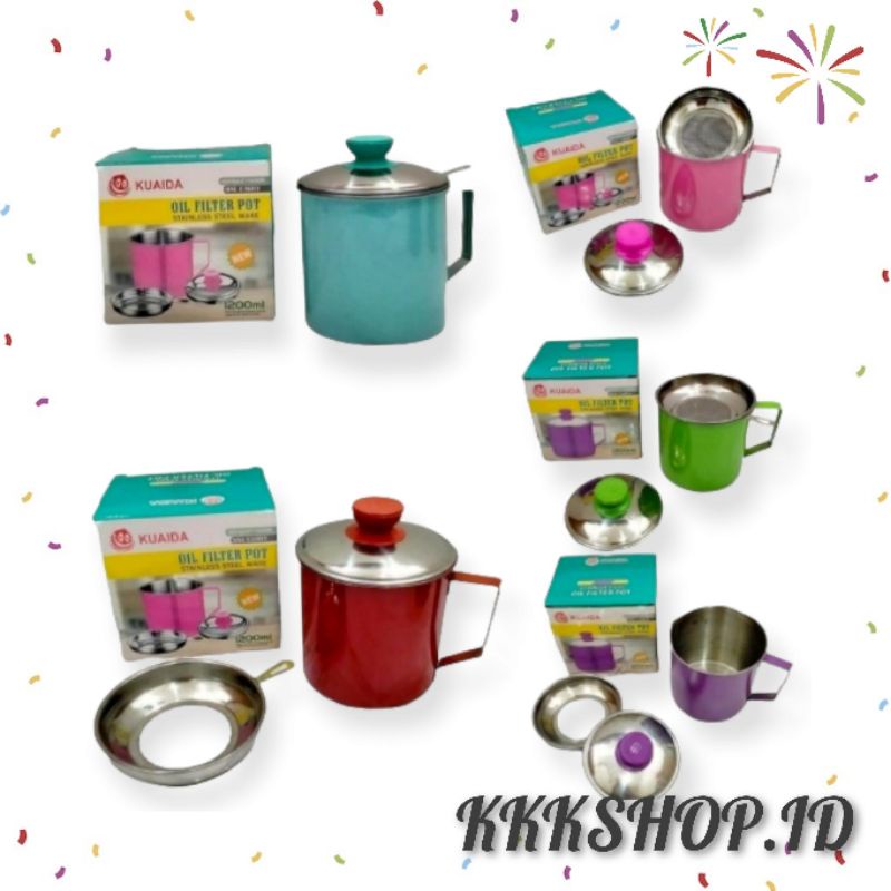 OIL POT FILTER MEREK KUAIDA | OIL POT WARNA SARINGAN MINYAK 1200ML