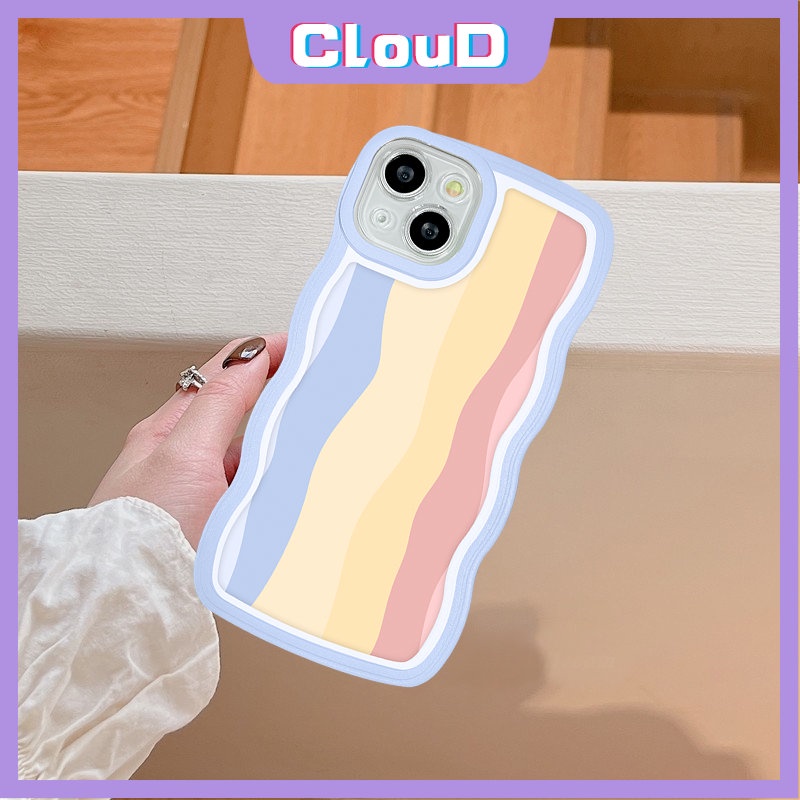 Wavy Edge Colorful Case Samsung A04s A14 A13 A50s A03 A04 A21s A53 A52 A32 A33 A31 F22 A22 A20 A23 A50 A03s M11 A30s M22 M32 A51 A02s A52s A12 A11 Shockproof Soft Tpu Rainbow Cover