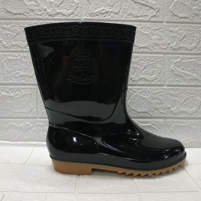 SEPATU BOOTS KARET YUMEIDA NEW 1/SEPATU RAIN BOOT PRIA WANITA ANTI AIR - Hitam, 25 37-38
