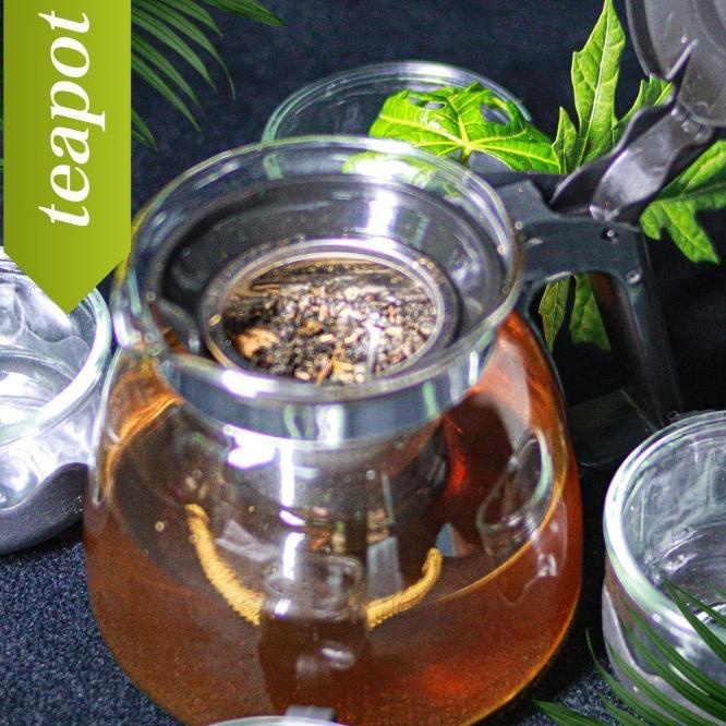 Tempat Teh Poci Kaca Dengan Saringan Bening Kopi Teapot Serbaguna