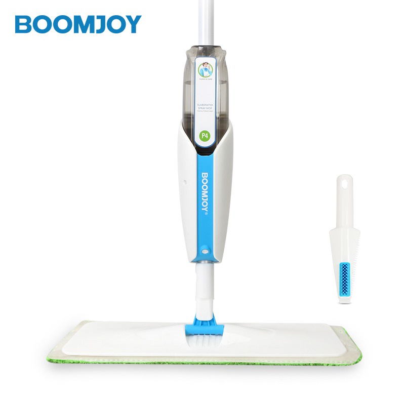 BOOMJOY Alat Kain Pel Penyemprot Air Water Spray Sweeper Floor Flat Mop - FP-10KJ - White