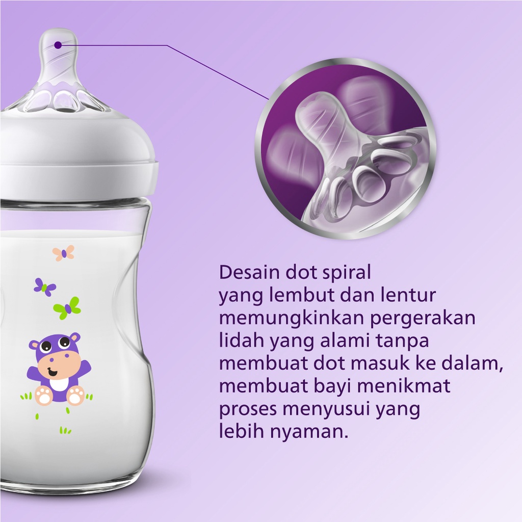 PHILIPS AVENT NATURAL BOTOL SINGLE 90Z 260ML MOTIF