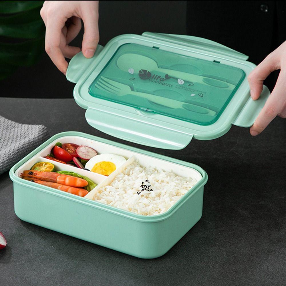 Solighter Lunch Box Microwavable Untuk Pelajar Pekerja Kantor Dengan Sendok Wadah Makanan