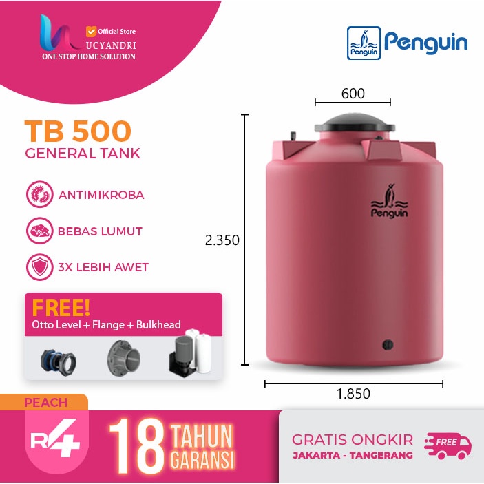 Tangki Air  Penguin TB 500 / Tandon Air / Toren Air Free Ongkir TERMURAH