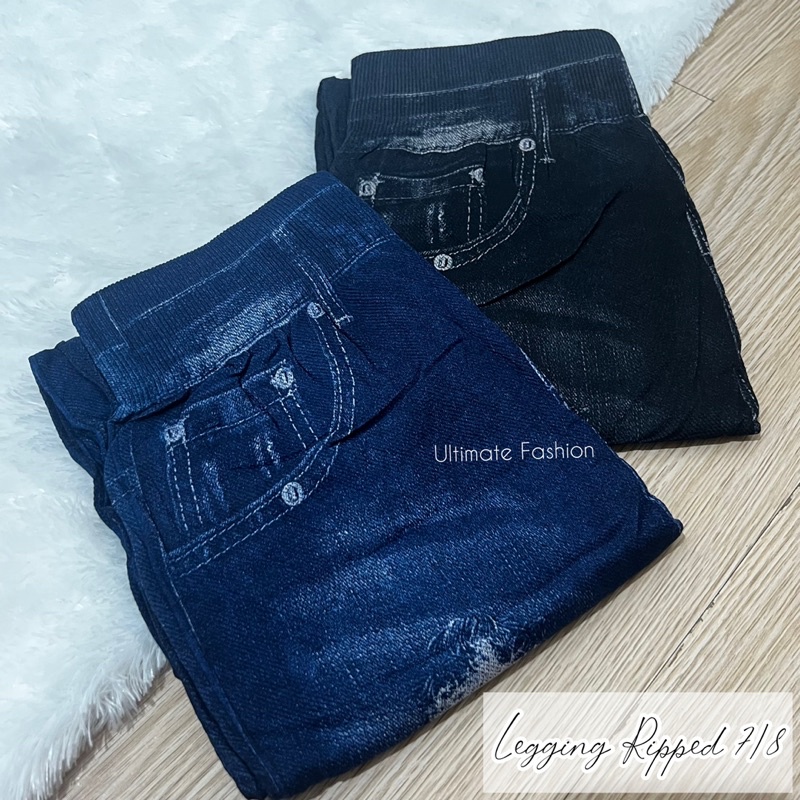 Legging Jeans 7per8 Ripped / Legging Jeans Sobek Import