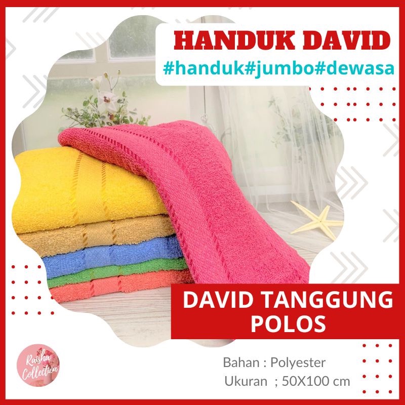 RC Handuk Mandi Dewasa Polos Motif Bunga Tanggung ukuran 50x100 Dan Handuk Salur Polos Tanggung