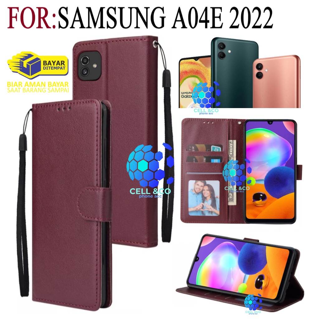 NEW SAMSUNG A04E 2022 TERBARU CASE FLIP LEATHER WALLET PREMIUM FLIP CASE BUKA TUTUP KESING HP CASING FLIP CASE WALLET SAMSUNG A04E 2022