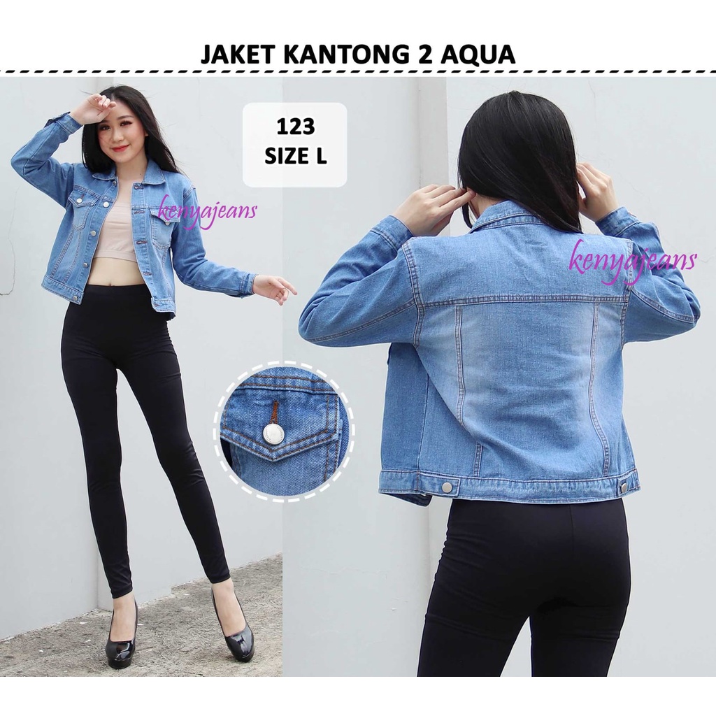 7C-G JAKET JEANS BIRU MUDA PREMIUM | JAKET DENIM WANITA PREMIUM