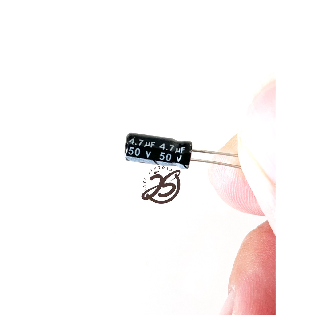 ELCO 4.7UF 50V (1 BUAH) KAPASITOR CAPACITOR ELCO KAPASITOR ELKO KAPASITOR 4,7UF 50 V