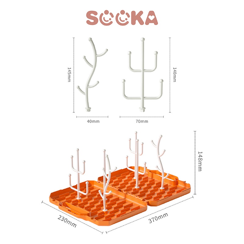 SOOKA Rak Pengering Botol Susu Lipat / Foldable Bottle Drying Rack Susu Dot Empeng Aksesoris Bayi Bottle Drainer - SK-ECC1089