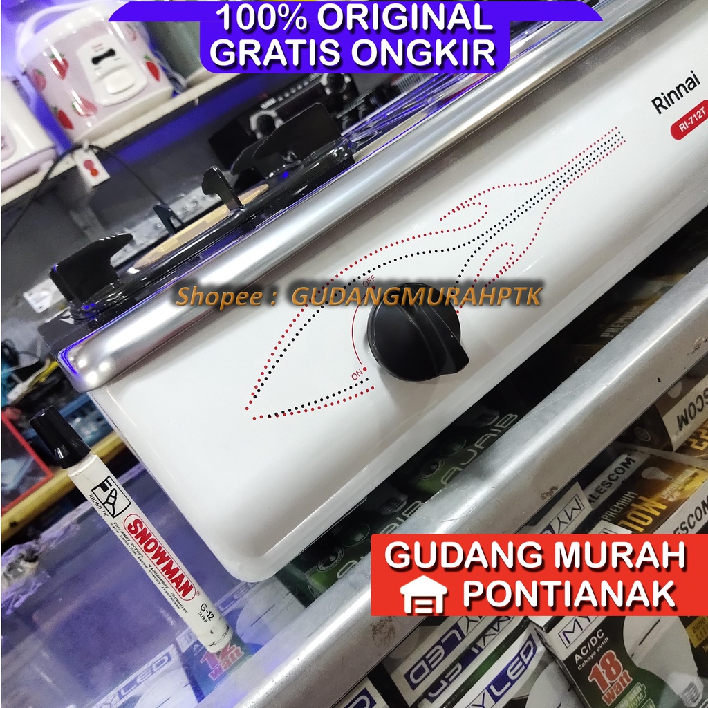 Kompor Gas RINNAI 2 tungku API TURBO API LILIN RI 712T  RI-712T RI712 T RI 712 T (2 TUNGKU) GARANSI RESMI