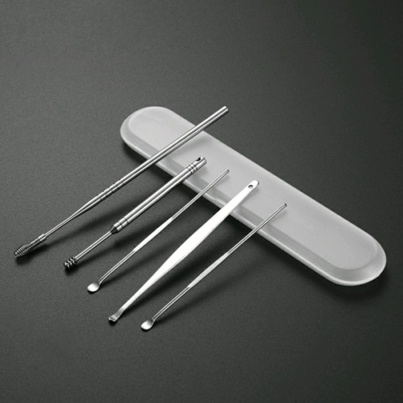 ALAT KOREK KUPING SET 5 IN 1 STAINLESS STEEL EARPICK