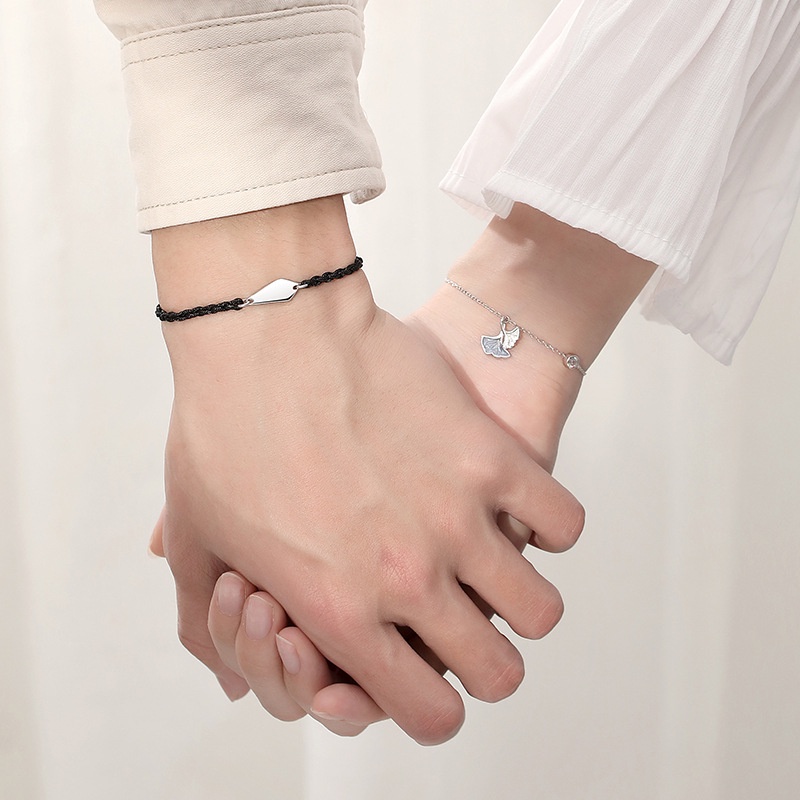 Gelang couple Sterling silver S925-Apricot Leaves Gelang Pasangan gelang fashion  perak asli S925 Original Arctic Deer