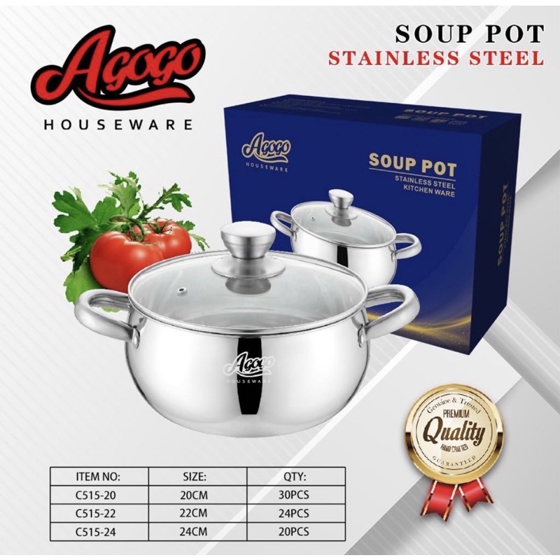 [AGOGO] Panci Sup Stainless Steel / Agogo Soup Pan