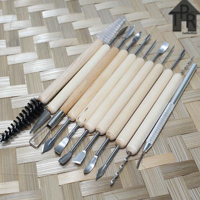 

Butsir set / Alat ukir clay / Pottery tool / Modelling tools - 11pcs.