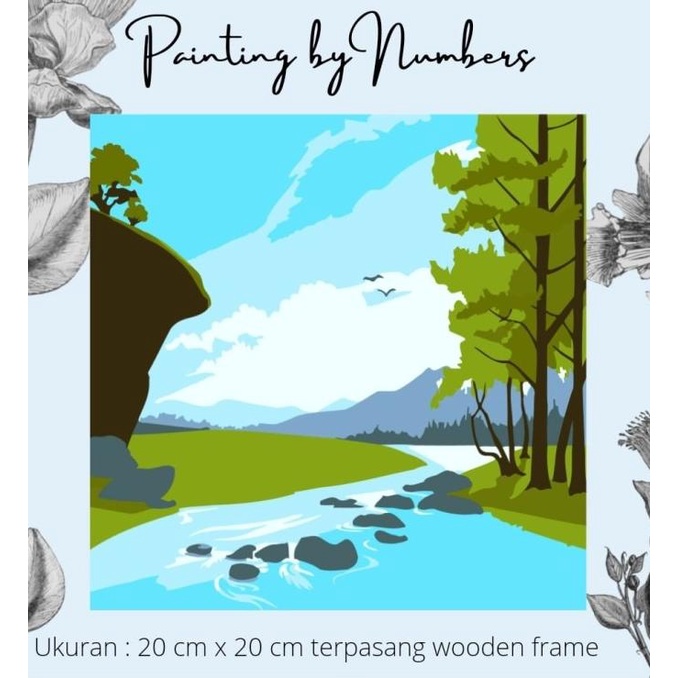 

DIY painting by number 20x20cm kerajinan tangan - RIVER Non COD