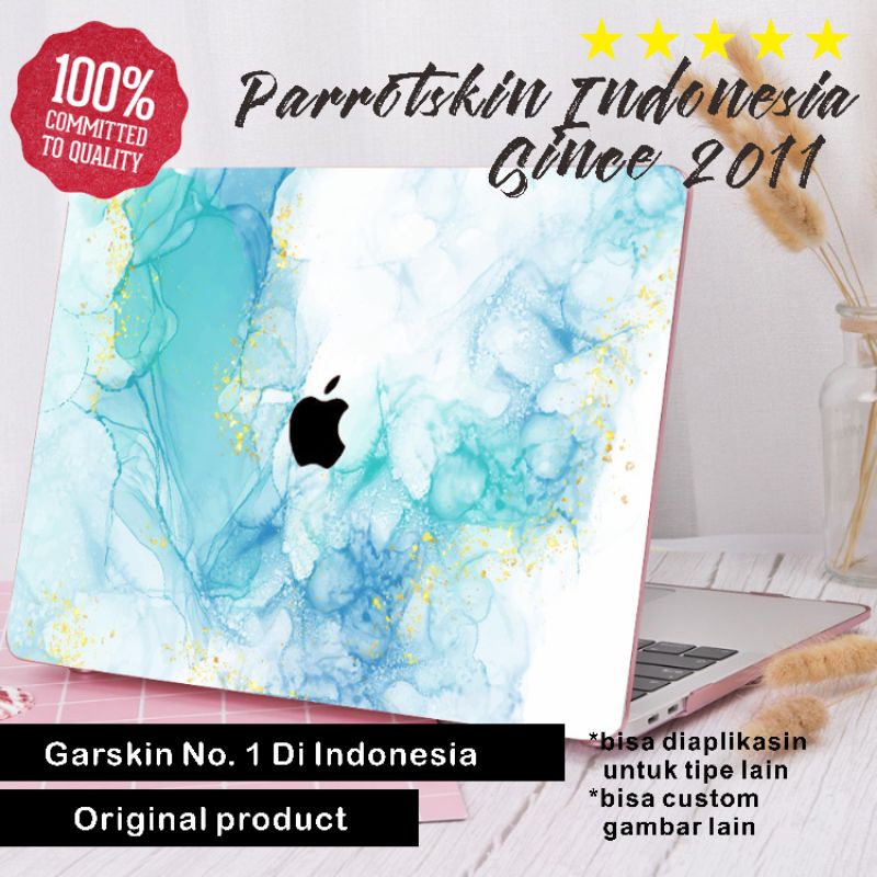 Skin Garskin Sticker Stiker Laptop Asus Acer Hp Macbook Lenovo Infinix Redmibook dll Premium All tipe case Blue Marhle