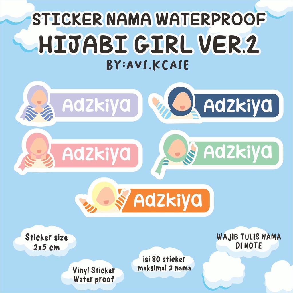 

STIKER LABEL NAMA BARANG TUMBLR LUNCH BOX WATERPROOF HIJAB SERIES