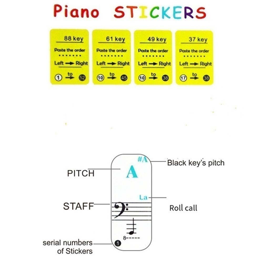 Sticker Tuts Piano / Stiker Keyboard Piano / Piano Key Sticker