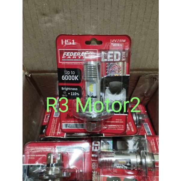 Bohlam/lampu depan LED K3 federal 12v 7/8 Watt motor sport Vixion Byson R15 lama CBR 150 lama dan ve