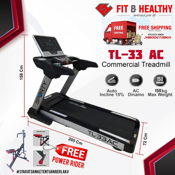 Tramp Treadmill Tl33 Ac Alat Fitness Elektrik Commercial Tl 33 Ac