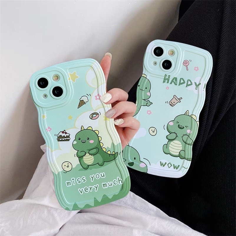 Soft Case TPU Motif Dinosaurus Untuk iPhone 14 13 12 11 Pro Max X Xr Xs Max 8 7 6 6s Plus