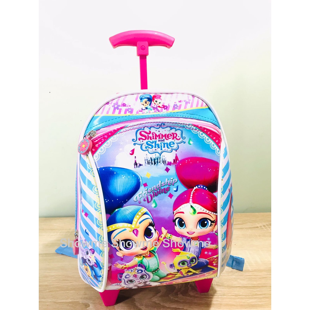 SHOWME TAS TROLI - TROLLEY DORONG ANAK SEKOLAH TK - PLAY GROUP PEREMPUAN LOL BIRU - BATOK GAMBAR BUSA KEKAR