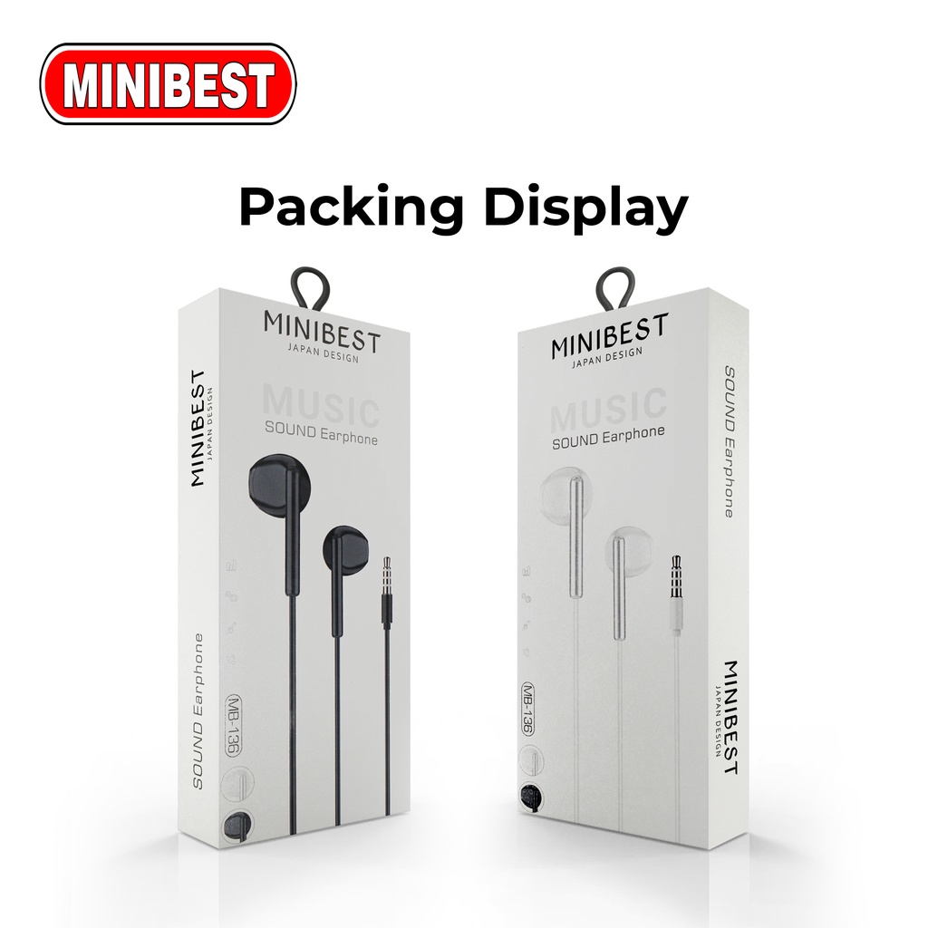 [MB] MB-136 Wired Music Headsets In-Ear Deep Bass/Stereo Wired Headset/With Mic Universal Phone/3.5mm Jack/white