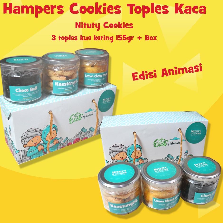 

9.9 BIG SALE FASION Hampers Kue Kering Box Animasi toples kaca Nituty Cookies 