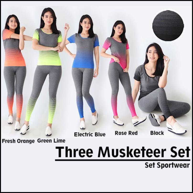 Baju Set Senam Aerobik Zumba Yoga Fitness Wanita