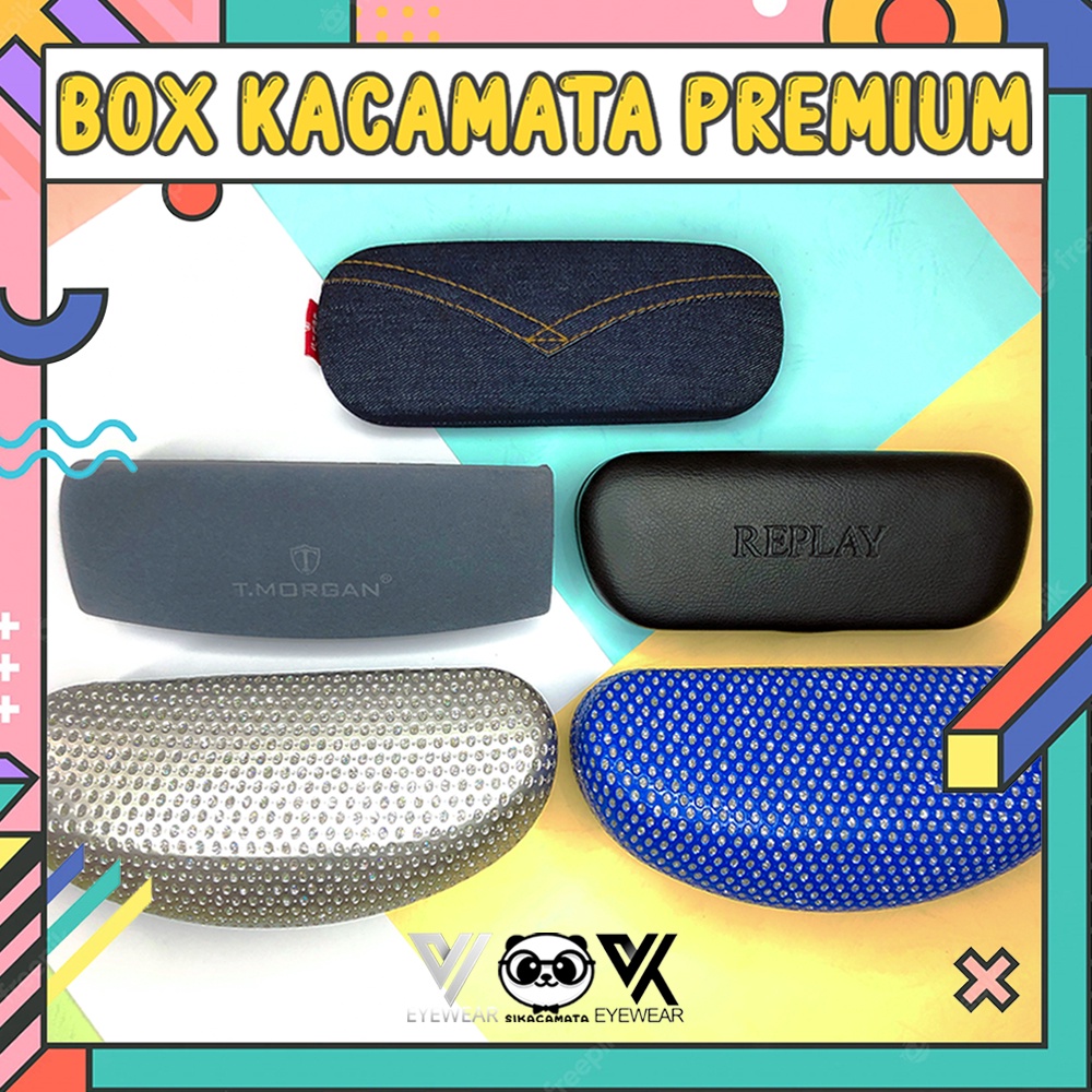 TEMPAT KACAMATA, KOTAK KACAMATA, HARDCASE KACAMATA, BOX KACAMATA PREMIUM Kulit, Levis Jeans, T.Morgan